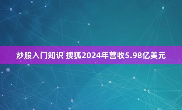 炒股入门知识 搜狐2024年营收5.98亿美元