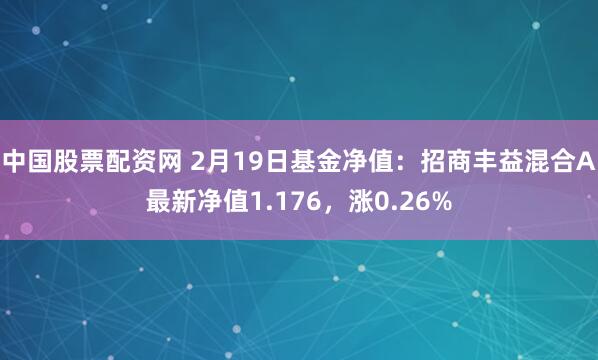 中国股票配资网 2月19日基金净值：招商丰益混合A最新净值1.176，涨0.26%