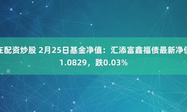 在配资炒股 2月25日基金净值：汇添富鑫福债最新净值1.0829，跌0.03%