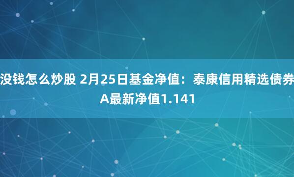 没钱怎么炒股 2月25日基金净值：泰康信用精选债券A最新净值1.141